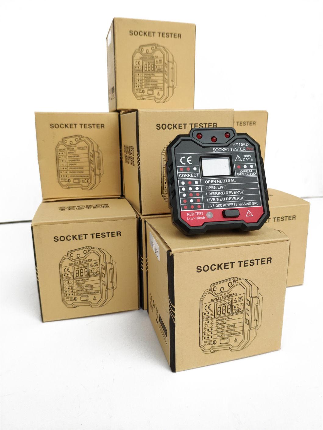 Ht106e EU Socket Tester PRO 110V 230V RCD Electric Socket