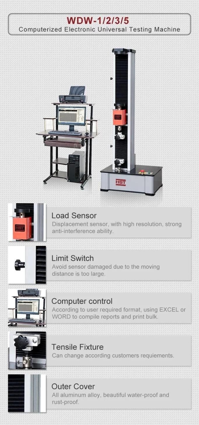 5kn Single Column Computer Control Electronic Universal Testing Machine