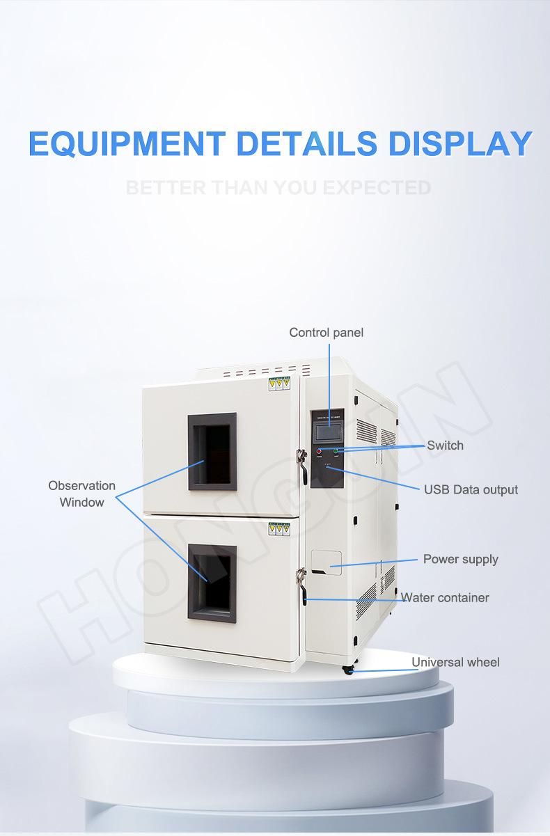 2 Zone Temperature Heat Cold Impact Thermal Shock Test Chamber
