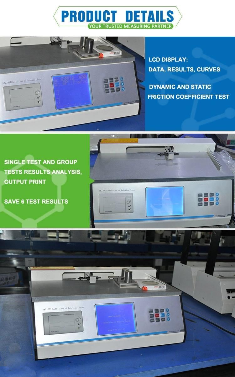 Skz1011 Kinetic Coefficients of Friction Cof Laboratory Instrument Test Meter Equipment