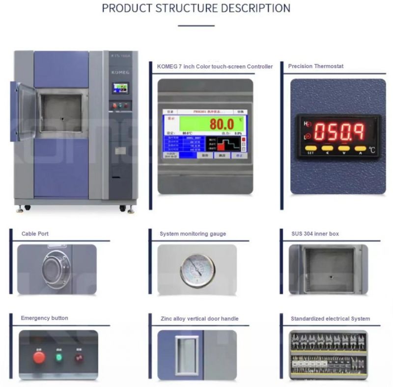 Komeg 100 Liter 3-Zone Environmental Thermal Shock Test Chamber
