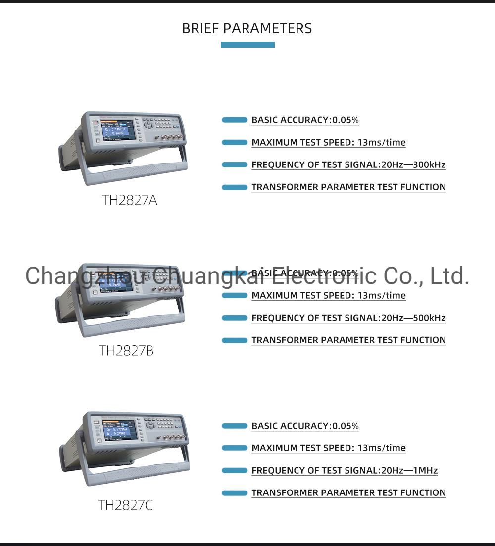 Th2827A Precision Lcr Tester with Frequency Range 20Hz-300kHz Capacitance Meter