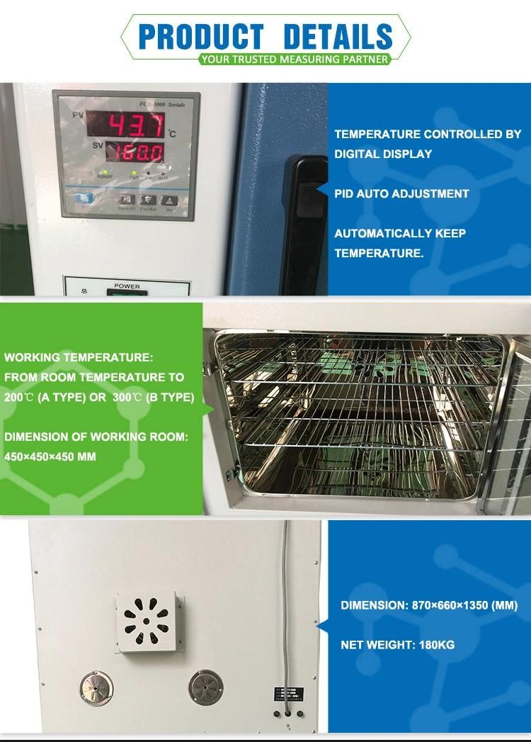 Skz1015 Inner Size Accept OEM Laboratory Forced Hot Air Circulation Drying Oven Dry Heat Sterilization Oven for Heating