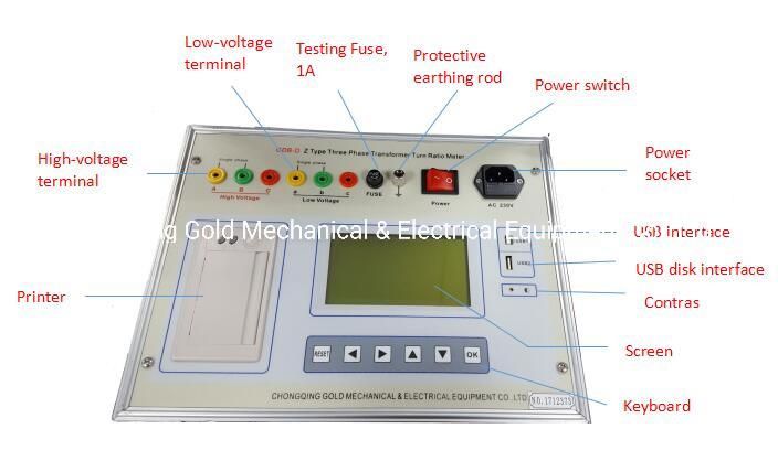 Turns Ratio Range 0.8-10000 Three Phase Z Type Transformer Turn Ratio Tester