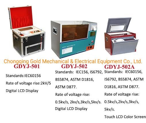 100kv Good Performance Gdyj-502 Insulating Oil Bdv Tester ASTM D877 Bdv Oil Tester