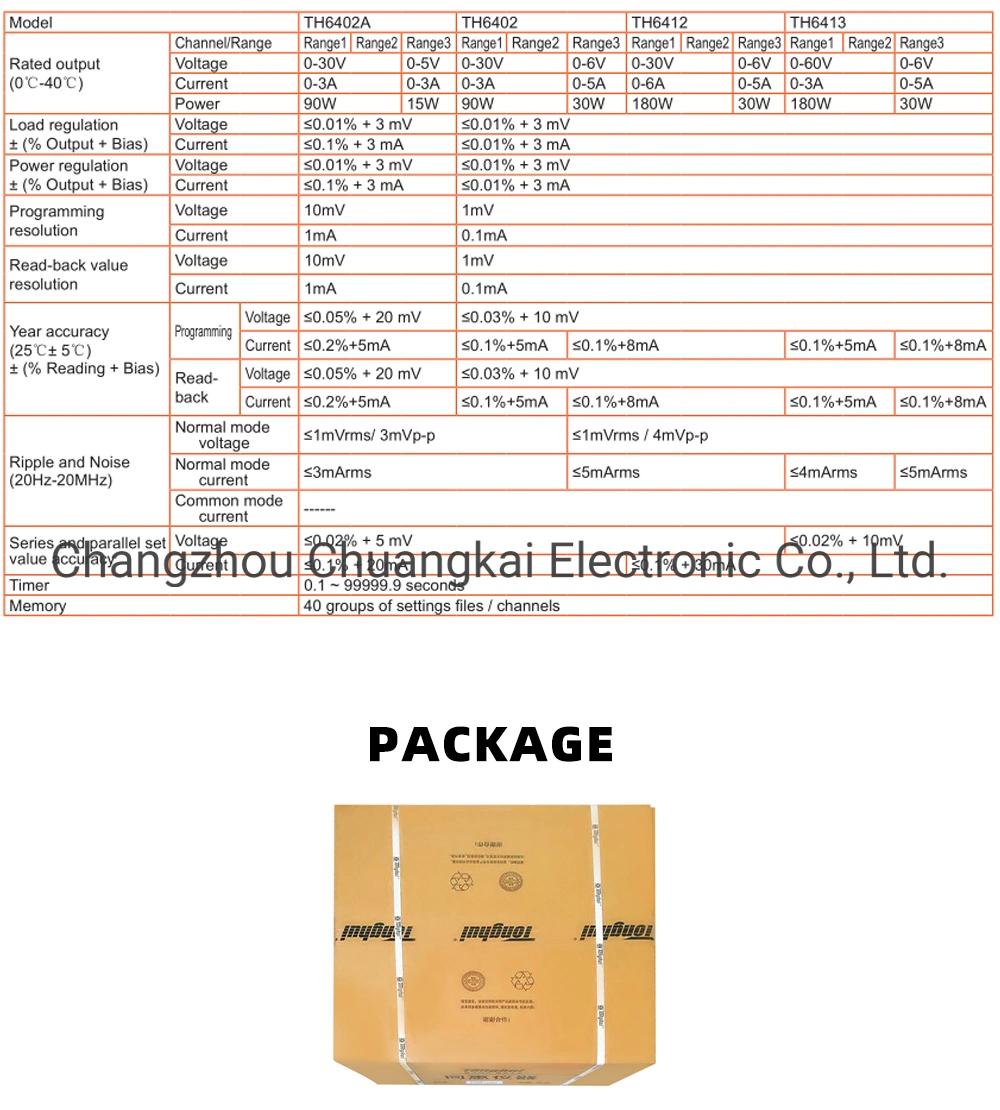 Th6402A Triple Programmable Linear DC Power Source 10mv Resolution