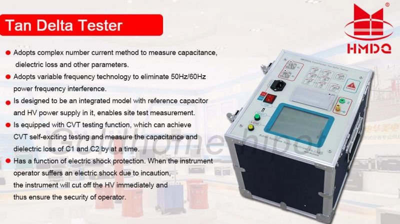 Transformer Loss Tangent Tan Delta Test Set 10kv 12kv Automatic Tan Delta and Capacitance Anti-Interference Dielectric Loss Dissipation Power Factor Tester