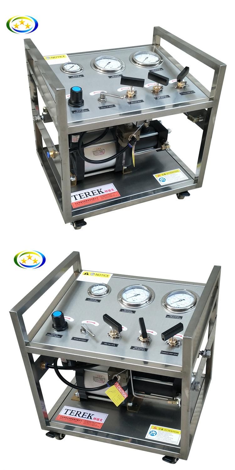Terek Brand High Quality 500bar Pressure Double Acting Complete Gas Booster Pump Station for Leakge Pressure Testing