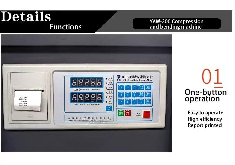 CE Certification Sye-300 Digital Display Concrete Brick Compressive Strength Testing Machine for Construction Industry