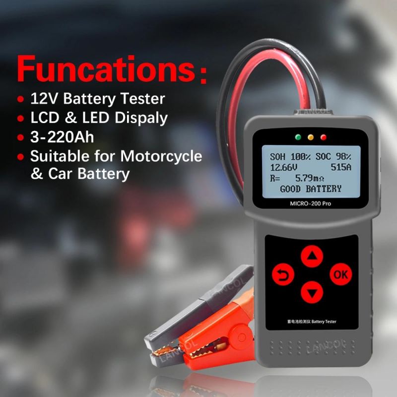 Auto Starter Battery Analyzer with LED Indicate Light