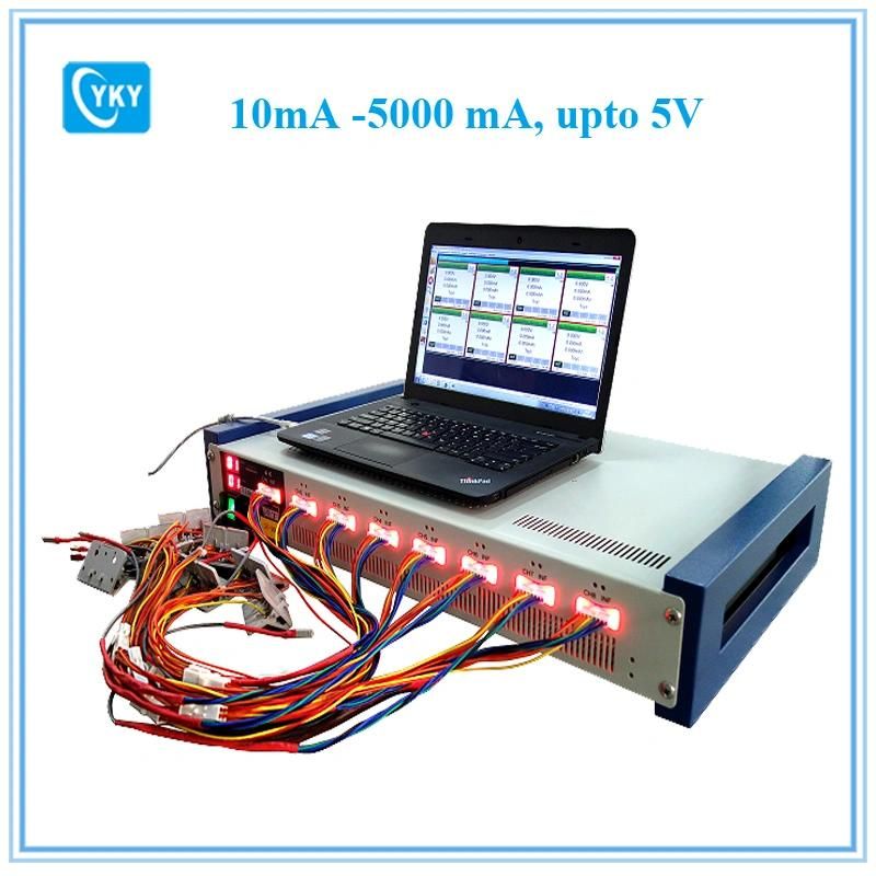 8 Channel Battery Analyzer (10mA -5000 Ma, Upto 5V W/ Temperature Measurement and Laptop & Software