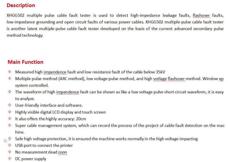 High Impendence Low Resistance Cable Fault Below 0-35kv Multi-Pulse Cable Fault Prelocator Underground Cable Fault Testing Equipment