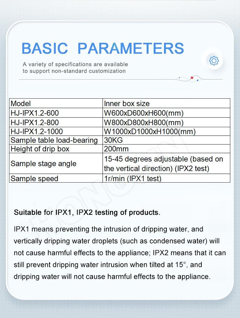 Ipx12 Water Drip Test Chamber Waterproof Test Machine