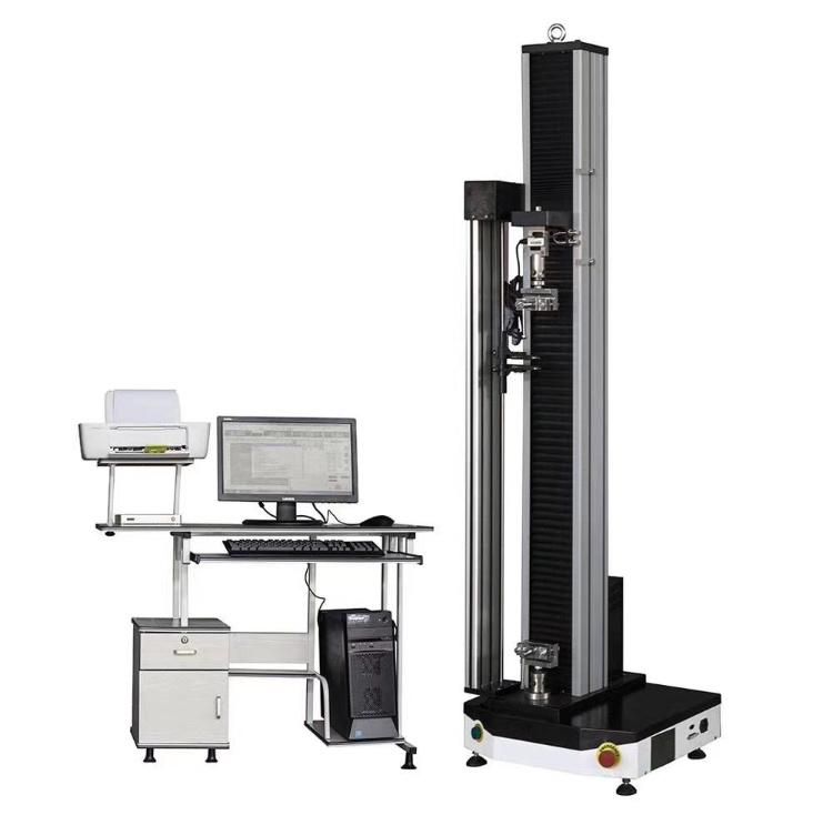 High-Quality Single-Arm 5kn Computer-Controlled Electronic Universal Testing Machine with Corrugated Fixture and Extensometer for Material Testing Laboratory
