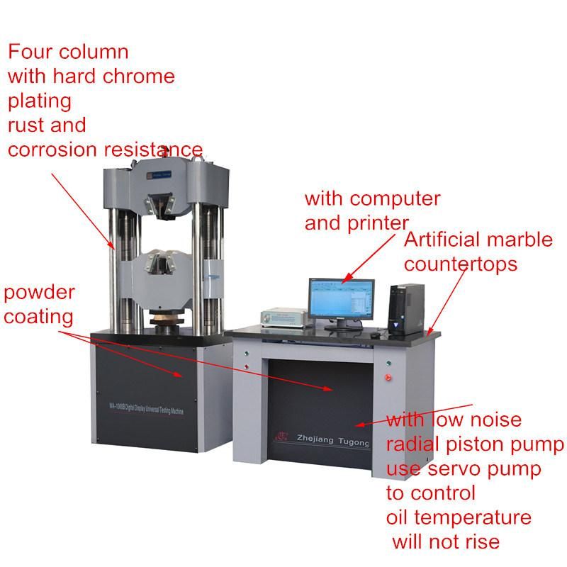 2000kn Six Column Colomicrocomputer Controlled Electro-Hydraulic Servo Universal Testing Machine