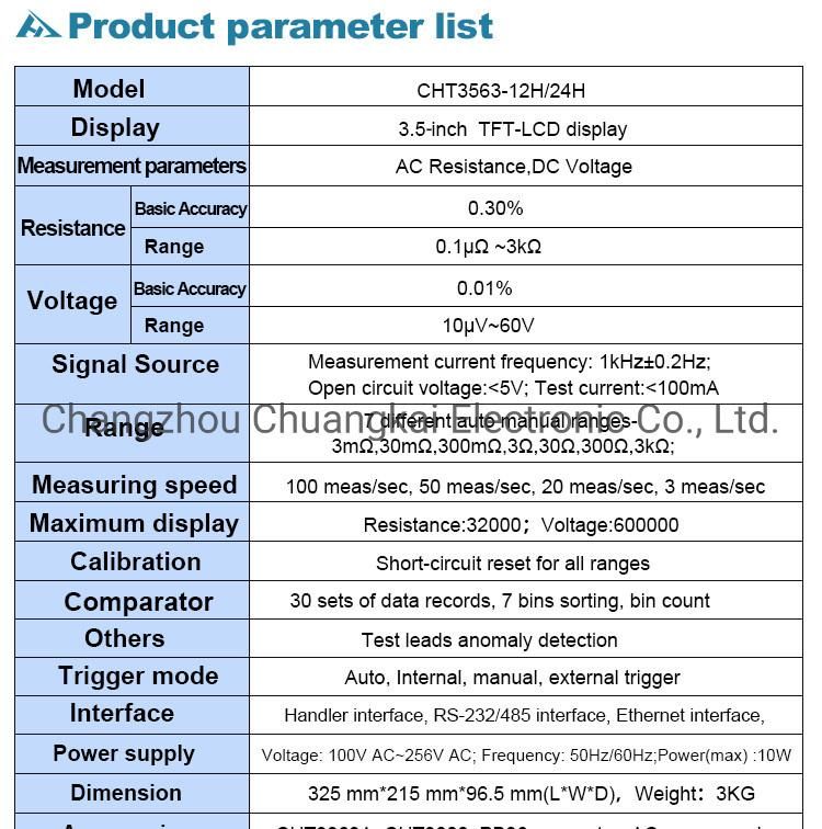 Cht3563-12h 12 Volt Battery Monitor Battery LED Tester