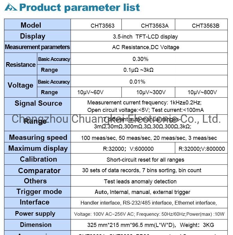 Cht3563b-24h Battery Internal Resistance Measurement Battery Voltage Indicator