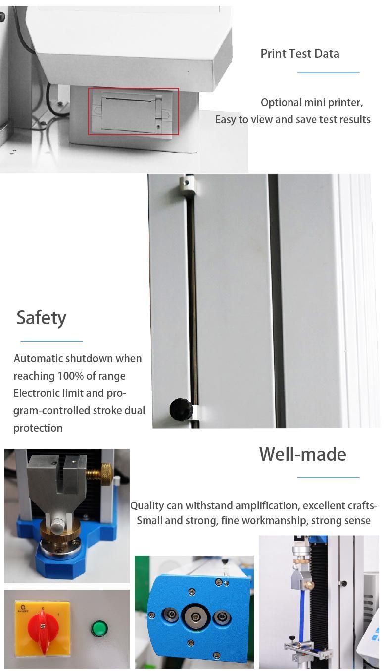 Automatic Single Column Fiber Tensile Strength Testing Machine