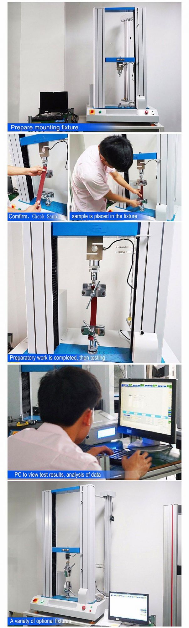 300n 20kn 50kn 100kn Universal Tensile Strength Testing Machine /Tester