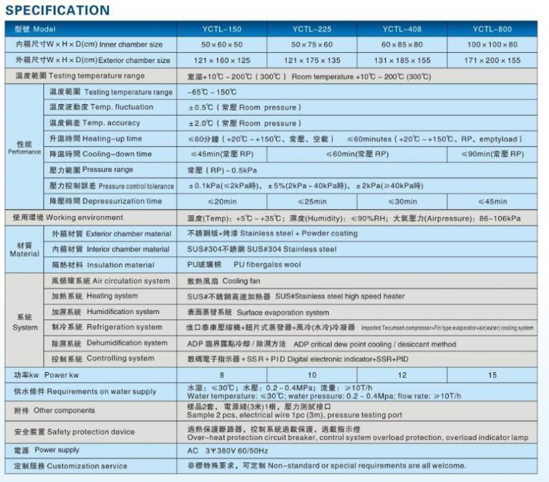 Ce Certificate Low Pressure High Low Temperature Climate Chamber