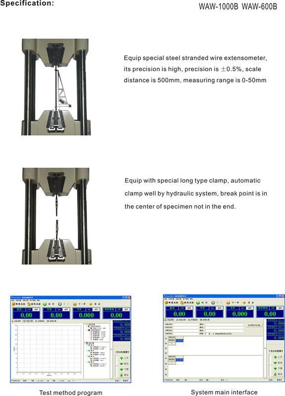 Electro-Hydraulic Servo Steel Stranded Wire Universal Testing Machine