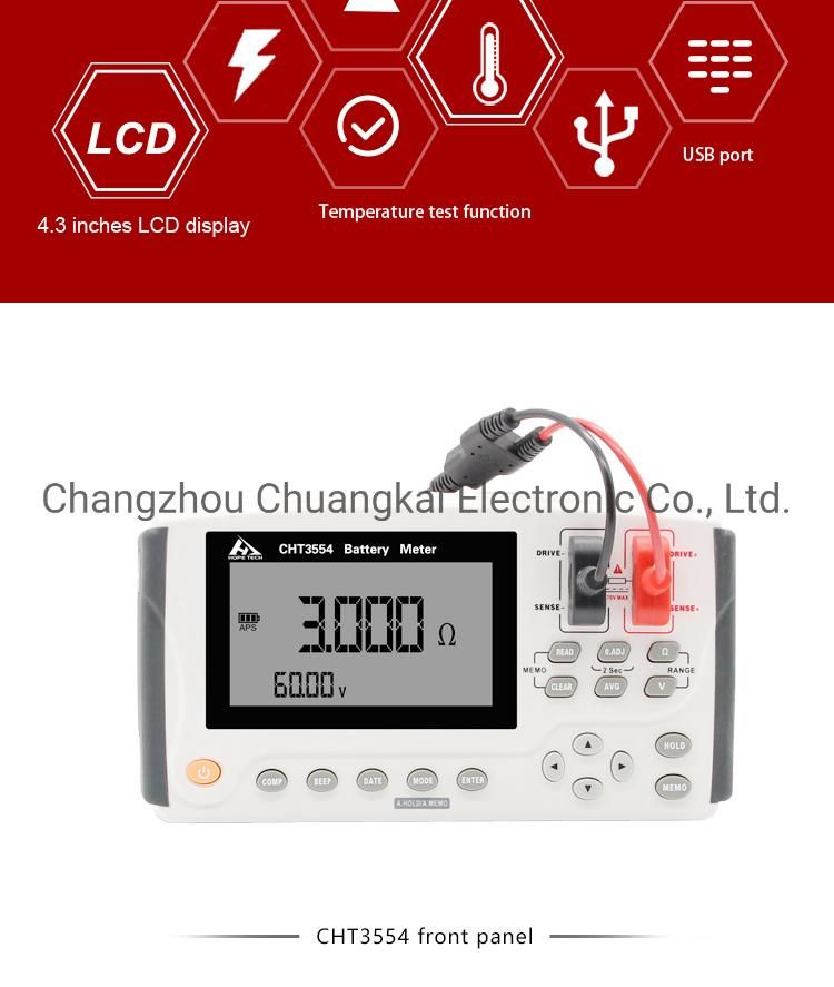 Cht3554 Portable Type Carbon Pile Battery Tester with Stable Readings