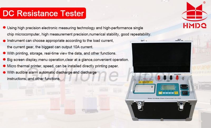Transformer 10A 20A Winding Resistance Tester Inductive Load Portable DC Wind Resistance Meter High Accuracy Fast Test Winding Coil Resistance Tester