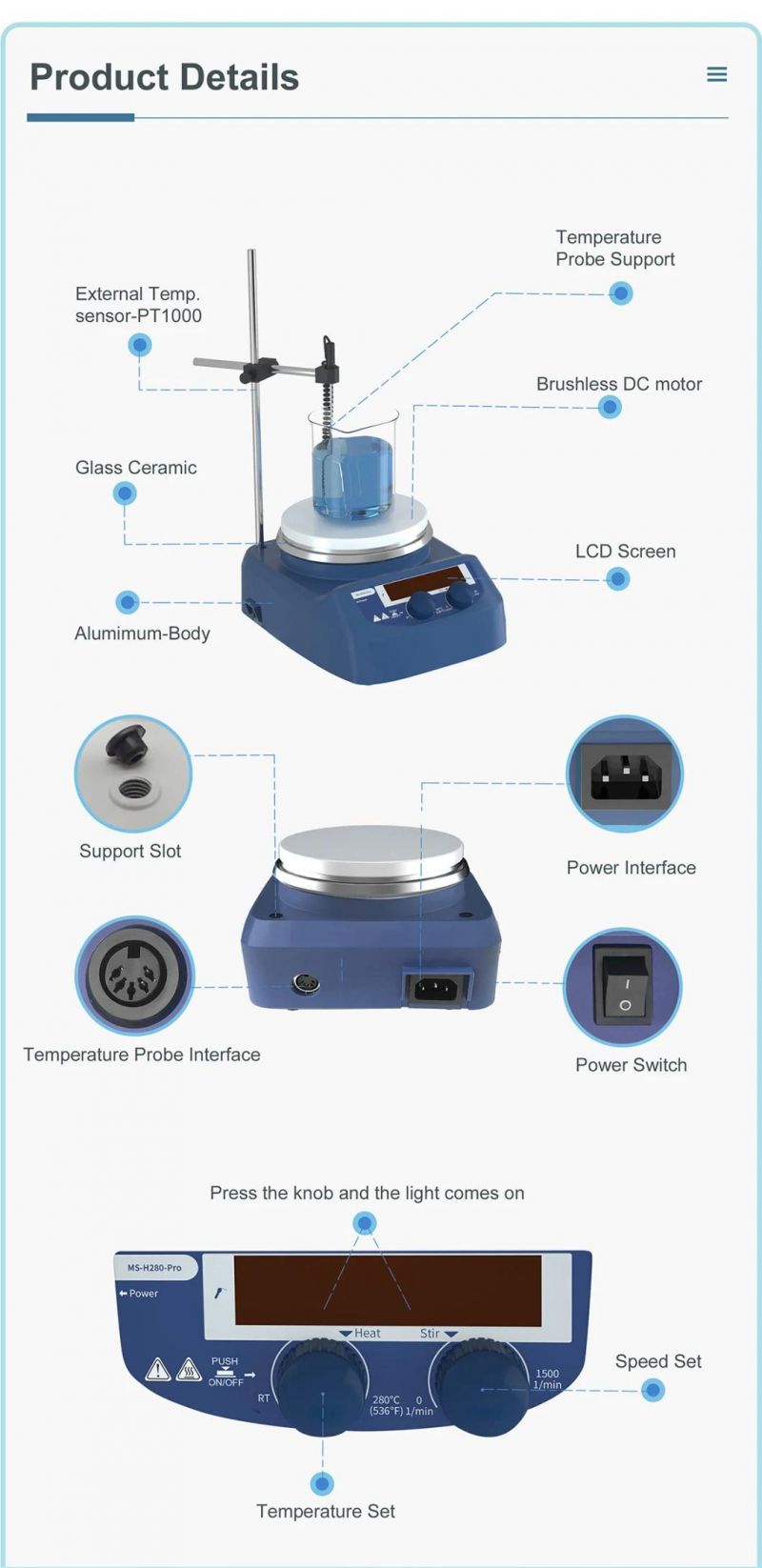 West Tune Ms-H280-PRO 3L Hotplate Magnetic Stirrer