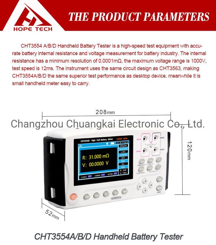 Cht3554D Vehicle Battery Tester for Battery Internal Resistance Measurement