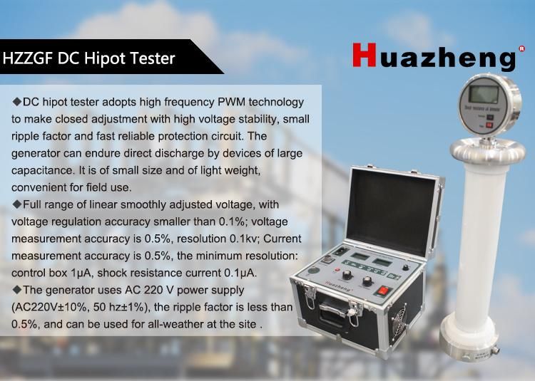 60kv 2mA Electrical Engineering on Site Hv DC Hipot Tester