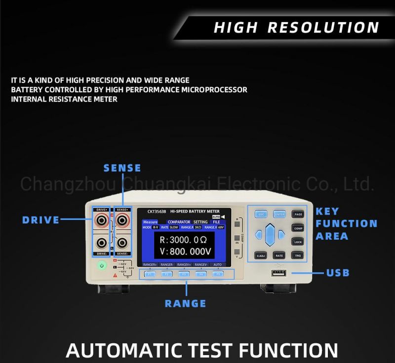 Ckt3564 Wide Measuring Range Battery Meter for Mobile Phones 200ah Battery Tester