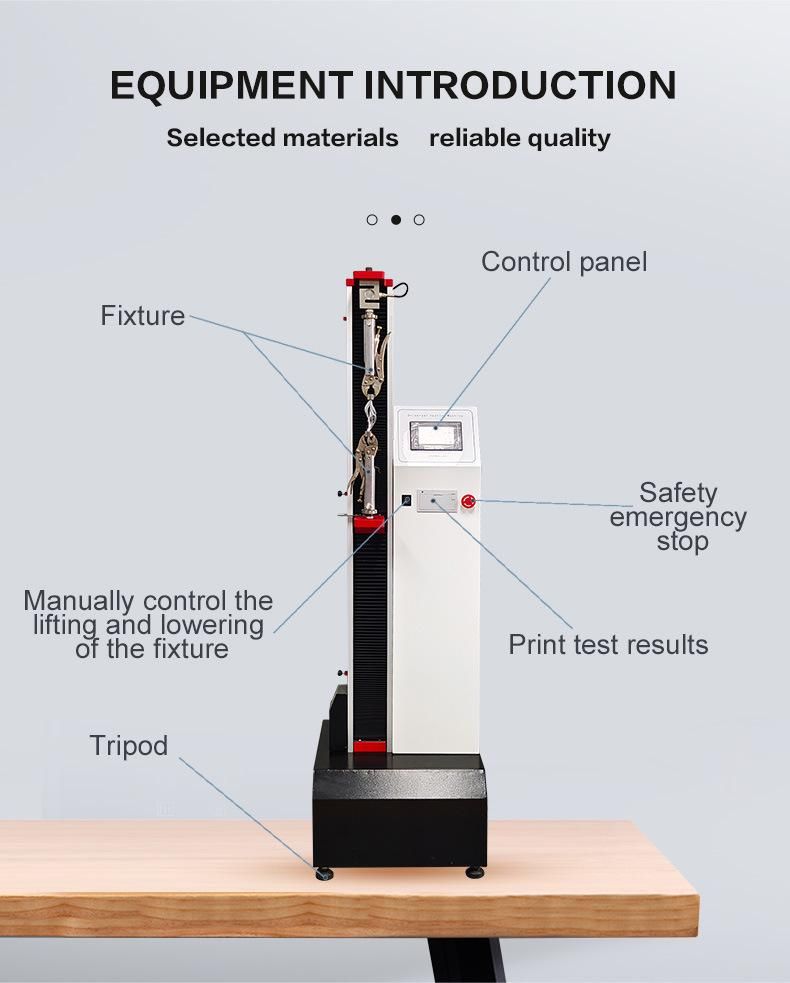 Hj-4 Universal Single Column Tensile Test Equipment, Digital Touch Screen Tensile Strength Machine Price