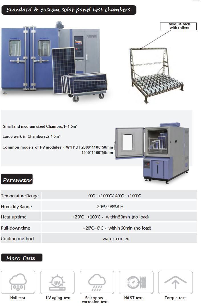 PV Modules Solar Panel Temperature Humidity Testing Chamber