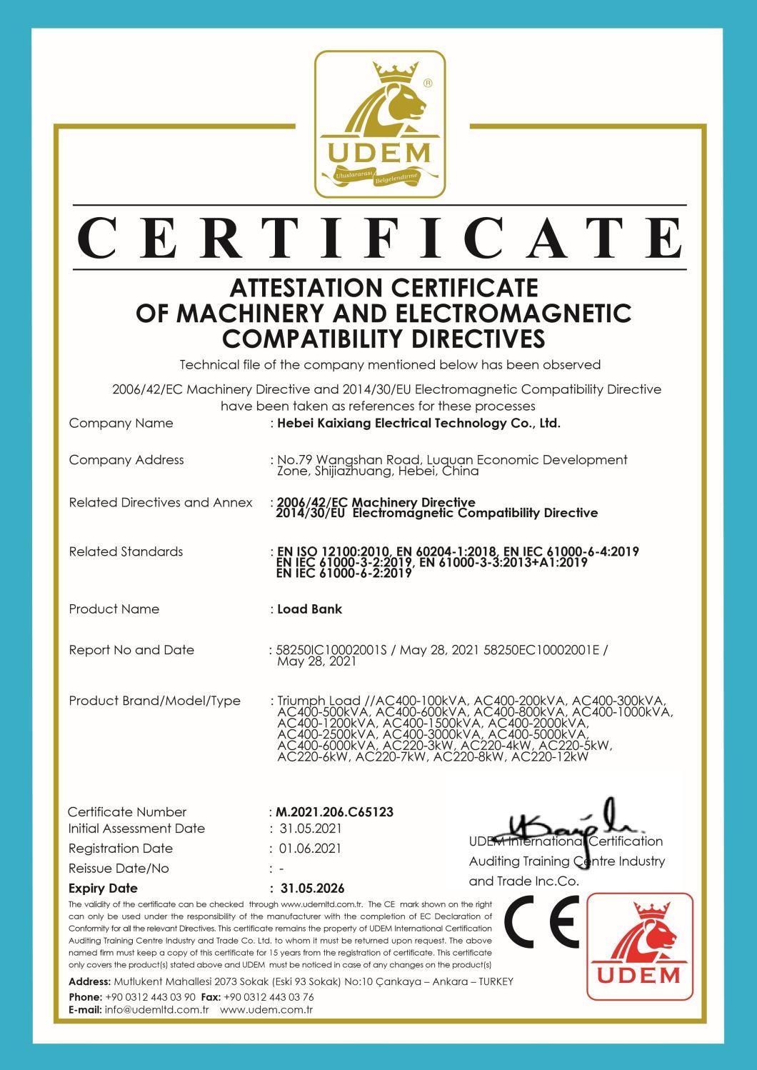 Rlc Load Bank 1000kVA AC Load Bank for Generator Testing