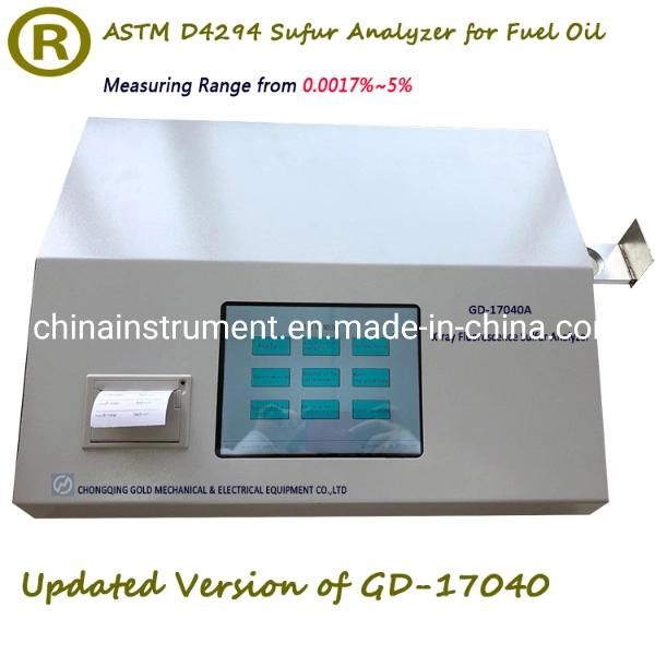 X-ray Fluorescence Sulfur in Oil Analyzer Instrument for Fuel Oil Analysis