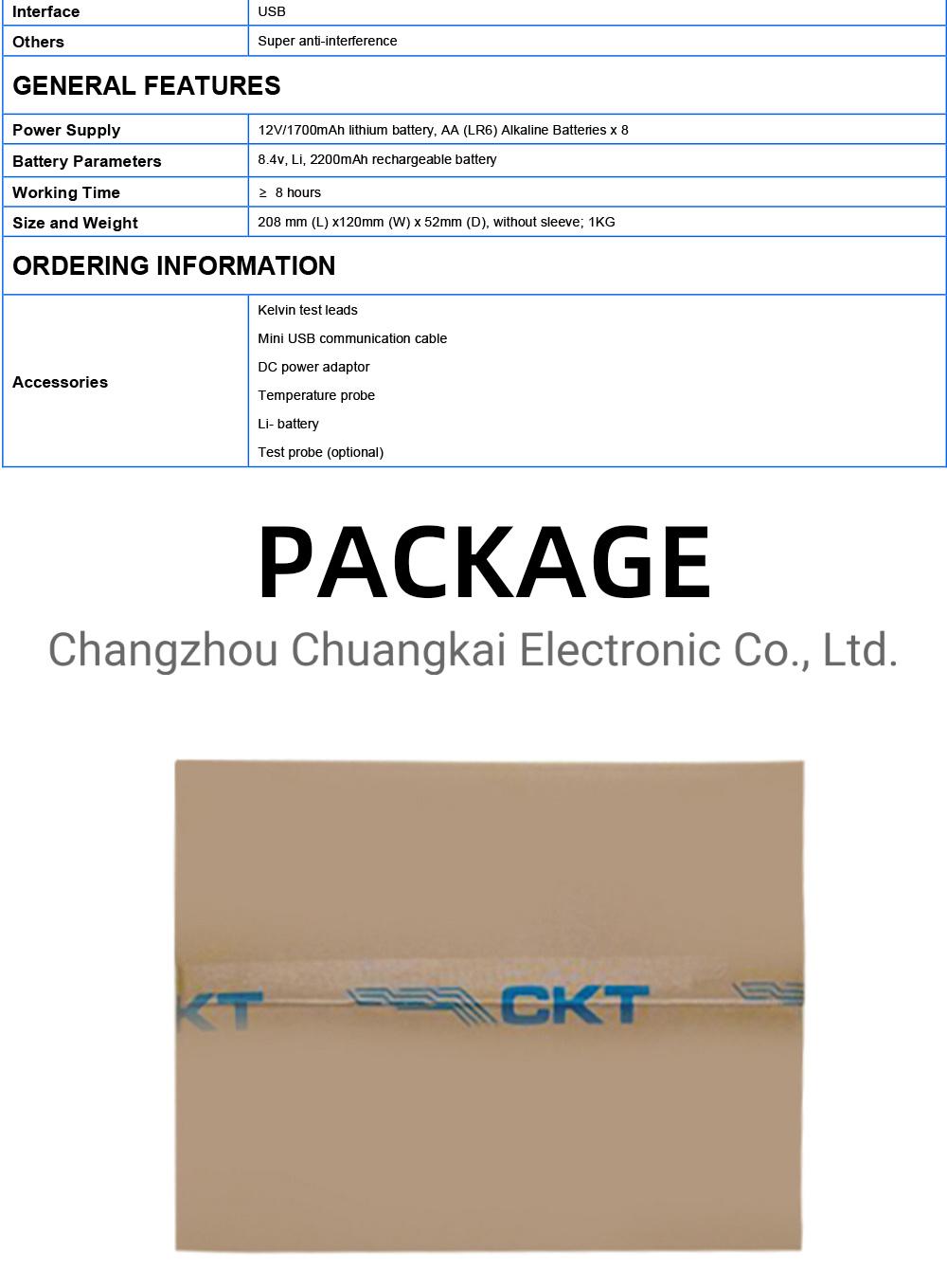 Ckt3554A Li-ion Battery Test Equipment Measure Motorcycle Battery