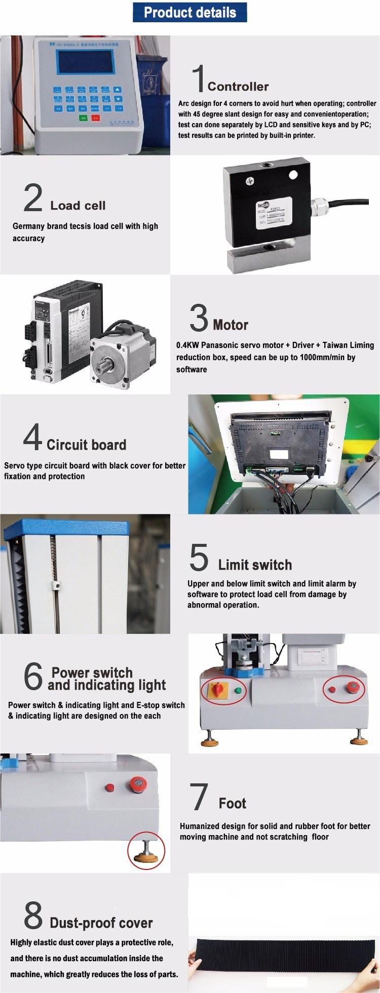 ASTM Computer Control Rubber Universal Tensile Tearing Test/Testing Equipment