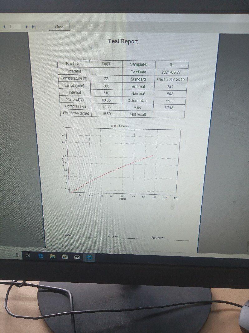 CE Certificate 100kn 10ton 3000mm 3m Compression Test Space GRP Tube Computer Control Pipe Ring Stiffness Testing Machine