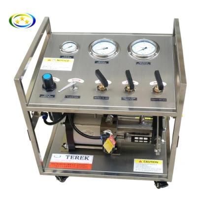 Terek Brand High Quality 16-800 Bar Output Single Action Air Driven Gas Booster Station for Cylinder Testing