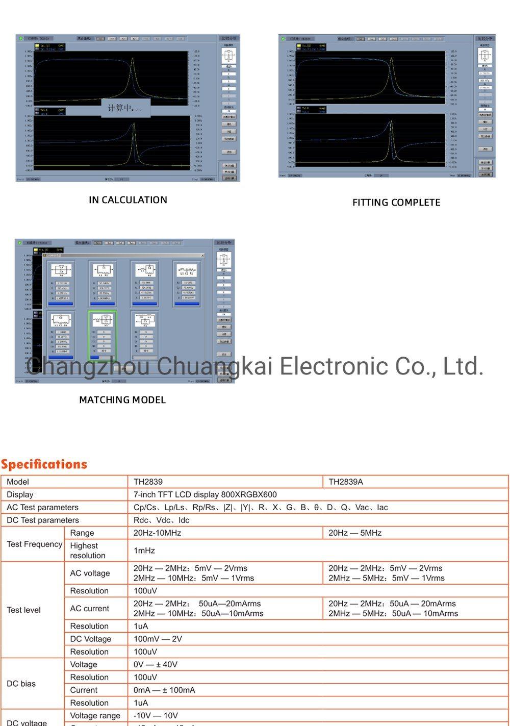 Th2839A Impedance Meter Components Tester 20Hz ~ 5MHz