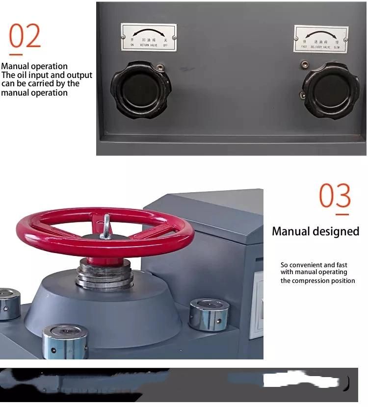 Manual Control of The 200 Ton Hydraulic Concrete Block Compressive Strength Testing Machine Used in The Construction Industry