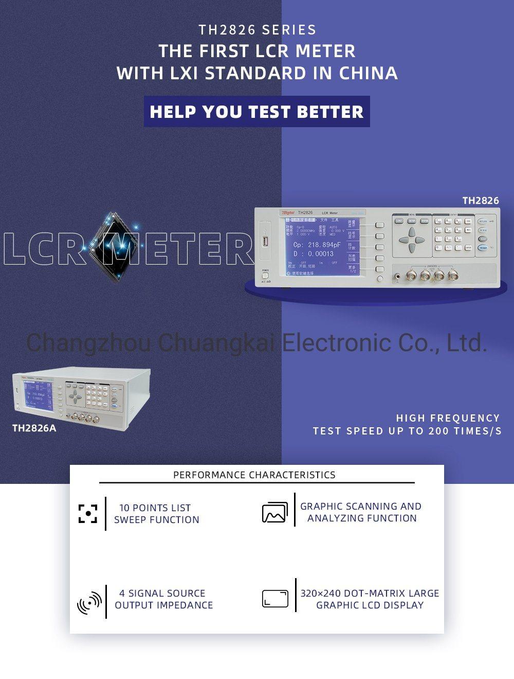 Th2826A 2MHz Digital Lcr Bridge Meter Resistance Tester ESR Tester