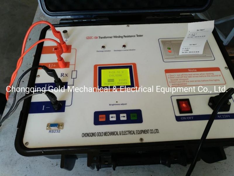 Gdzc 2A 5A 10A 20A Winding DC Resistance Tester for Transformer Coil and Current Transformer Coil