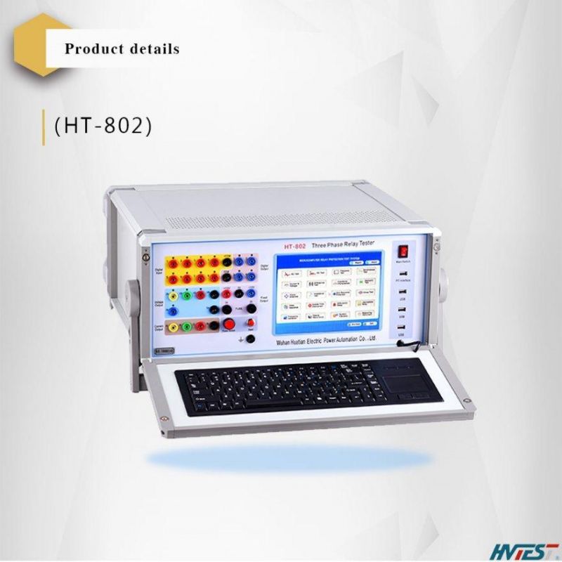 China Factory Low Price Ht-802 Microcomputer Digital Secondary Current Injection Test Set Relay Protection Test Kit Three Phase Relay Tester