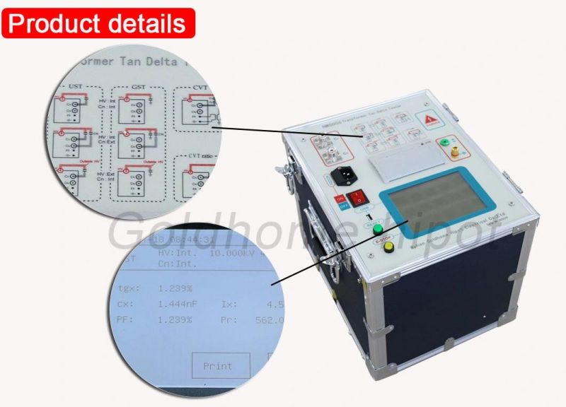 Transformer Loss Tangent Tan Delta Test Set 10kv 12kv Automatic Tan Delta and Capacitance Anti-Interference Dielectric Loss Dissipation Power Factor Tester