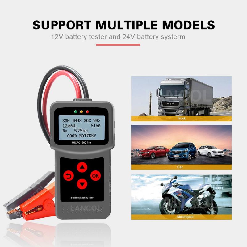 Motorcycle and Car Battery Tester with CCA Standard