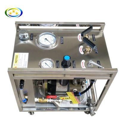 Pneumatic Liquid Pump Hydraulic Testing Bench Stainless Steel Tube Blasting Test Equipment