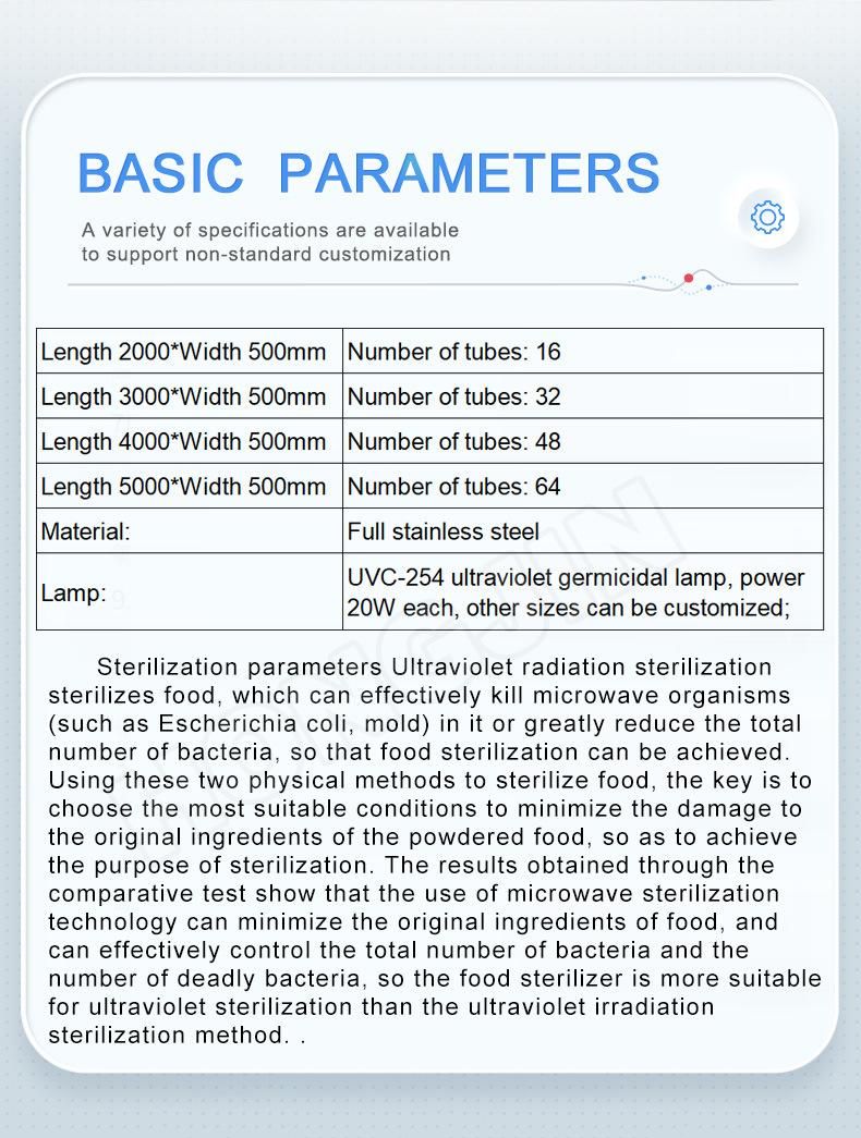 Industrial Tunnel UV Sterilizer Fruit Stainless Disinfection Machine