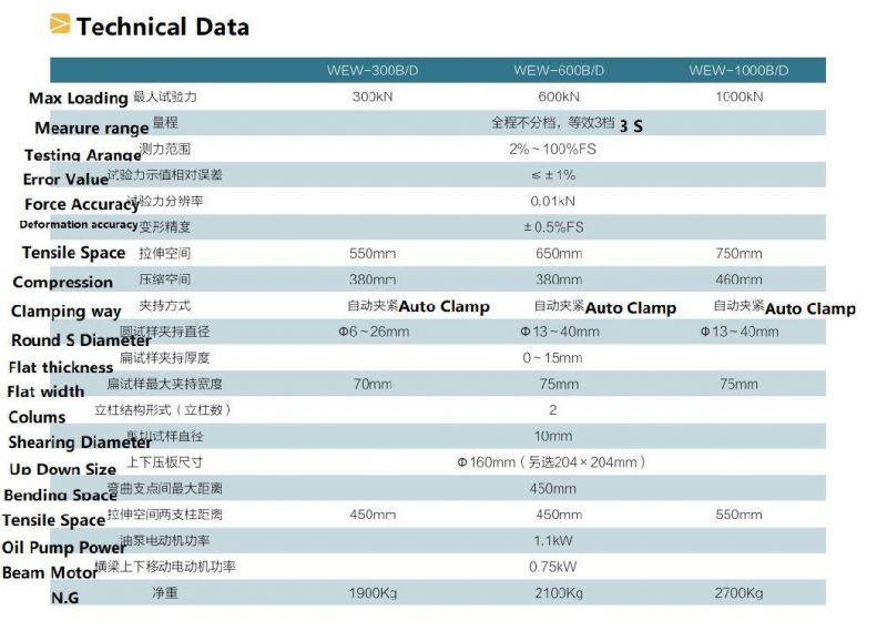 Wew-300b 600b 1000b Auto English Software Computerized Universal Testing Machine