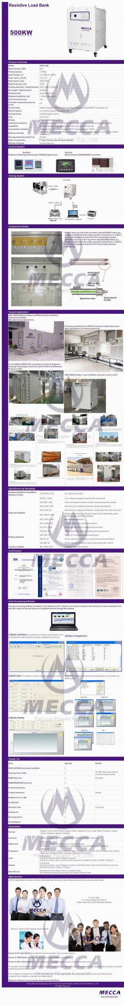 AC 50/60Hz 500kw Resistive Load Bank for Generator[Ml06]